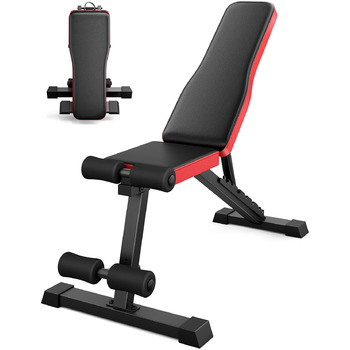 Регульована складна лава для силових тренувань, похила лава з 9-позиційною регульованою спинкою для тренування всього тіла, вантажопідйомність 300 кг, чорний колір