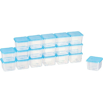 Банка для заморожування MiraHome Kigima Mini прямокутна 5x5x4 см 0,08 л (18 шт. ) Blue Clear 0,08 л (18 шт. )