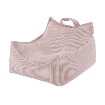 Рожеве крісло-мішок для дітей - Дитяче крісло від 1 року, Зручне крісло, Стійке та м&39яке, Матеріал вельвет, 77x67x50 см, Крісло з ручкою для перенесення, Чохол, який можна прати (ручне прання до 30C), Вельвет Рожевий