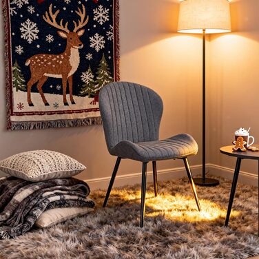 Обідні стільці, комплект з 2 шт. , кухонний стілець, стілець для їдальні/вітальні, ергономічне крісло, м&39яке крісло, металеві ніжки, для їдальні, вітальні, спальні, темно-сірий, 2 шт. и