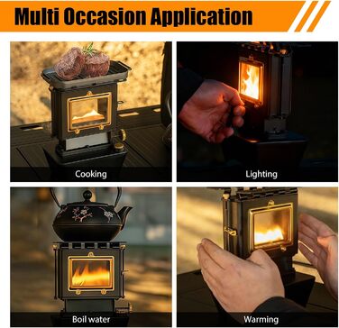 Портативний гасовий ліхтар з резервуаром для оливи на 525 мл, гасовий обігрівач для кемпінгу, багатофункціональна кемпінгова плита з сумкою для зберігання зовнішнього освітлення, обігріву та приготування їжі.