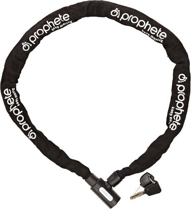 Замок велосипедний Prophete, ланцюговий з автоматичним замиканням, захист від втрати ключа, довжина 120 см, колір чорний