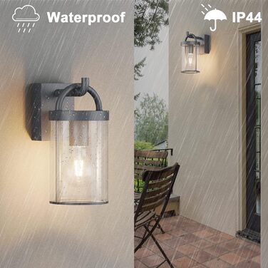 Вуличний настінний світильник Klighten Vintage, Настінний світильник Outdoor Industrial, Антрацитовий зовнішній світильник Промисл