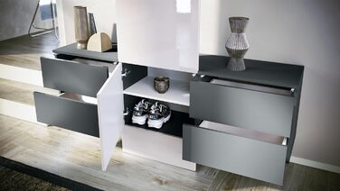 Вішалка для одягу Vladon Carlton Set 3, зроблено в Німеччині, настінна вішалка для одягу, що складається з панелі для передпокою т