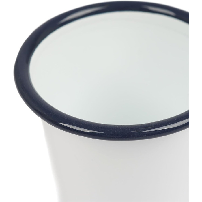 Аргоновий посуд 6 x 300 мл Білі емальовані кружки - Сині - Багаторазові бляшані кружки з нержавіючої сталі для кемпінгу, подорожей, пиття, кави, дитячі склянки