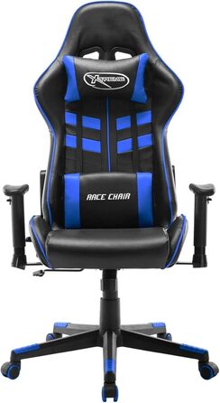 Ігрове крісло, офісне крісло, ігрове крісло, обертове крісло, письмове крісло, чорно-синя штучна шкіра