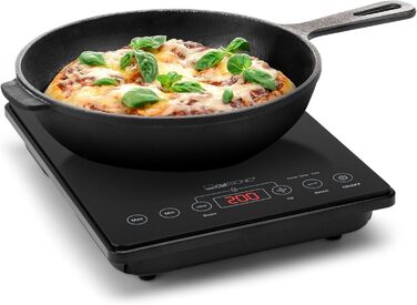 Індукційна плита Clatronic Конфорка з індукційним нагріванням за лічені секунди Плита з технологією ECO-Save для 55 економії часу Індукційна варильна поверхня з автоматичним визначенням горщика EKI 3569