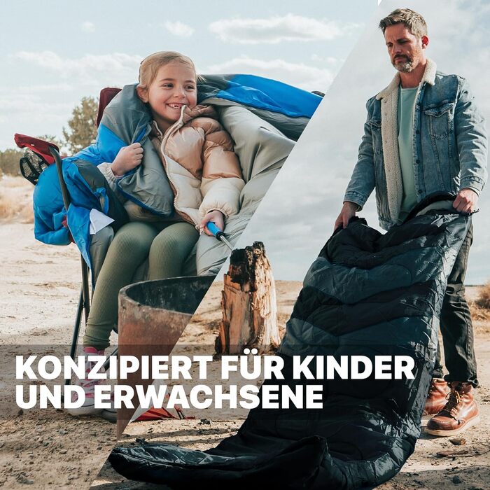 Спальний мішок MalloMe для активного відпочинку - Спальний мішок для дорослих та дітей - Зимовий спальний мішок, Спальні мішки, Кемпінговий спальний мішок, Спальний мішок-ковдра - Зимовий спальний мішок - Легкий, Портативний, Теплий, Спальні мішки-ковдри 