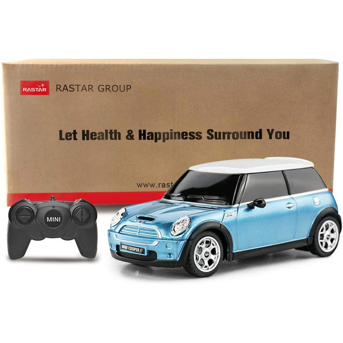 Автомобіль на радіокеруванні Mini Cooper 124 з дистанційним керуванням Електрична іграшка R/C - Blue від Rastar