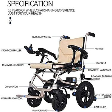 Електричні інвалідні коляски для дорослих, моторизовані, розбірні, легкі, люкс з алюмінію, 14 кг, мобільна літієва батарея, підходить для електричних інвалідних візків для людей похилого віку та інвалідів, два л