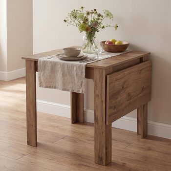 Розсувний обідній стіл B&D home LIVIUS 80120 x 80 см сучасний кухонний стіл під дуб, компактний, з вбудованим місцем для зберігання подовжувальних дощок, дерев&39яний стіл для кухні та їдальні