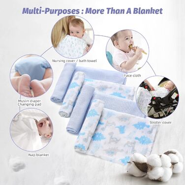 Дитячі муслінові пелюшки муслінові пелюшки муслінові пелюшки для відрижки набір з 4 муслінові пелюшки 70x70см бавовна дівчинка хло