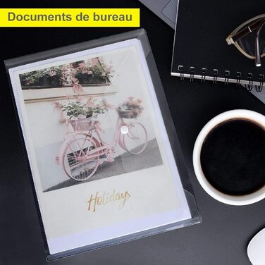 Папка для документів ASelected на 40 предметів із застібкою-кнопкою, кишеня для документів A4, прозора, прозора кишеня, колекційна папка, застібка-кнопка A4 для впорядкування документів, прозора, 40 предметів - A4