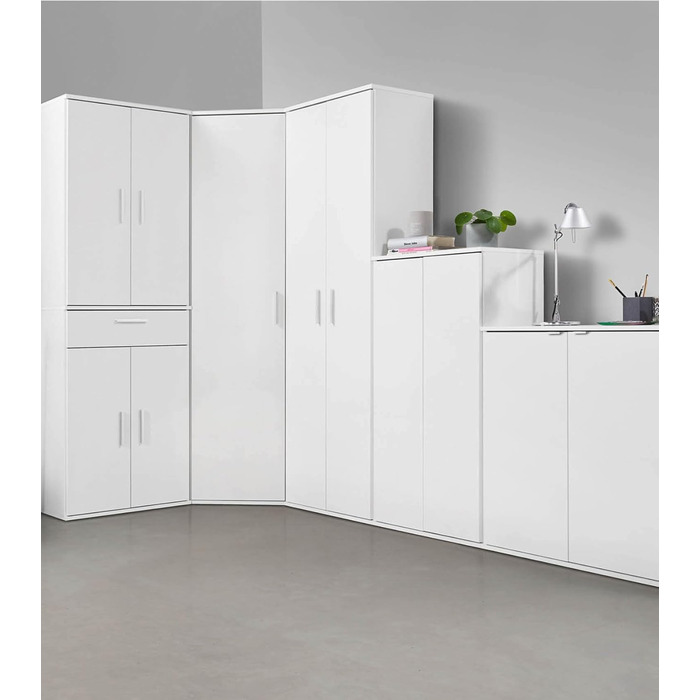 Багатофункціональна офісна шафа Mokebo Практична (60x90 см) з дерева, з шухлядою, картотекою, також підходить як шафа для взуття, шафа для передпокою або шафа для зберігання речей білого кольору, висота 90 см, білий -11