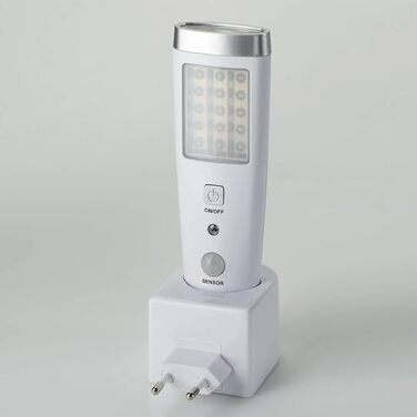 Датчик присутності - Кутове виявлення 60 - 15 передніх світлодіодів та 5 верхніх світлодіодів - Перезаряджається від мережі - Бездротовий індукційний зарядний пристрій - 3,7 В - Батарейка 15 см - Портативний ліхтарик - Білий