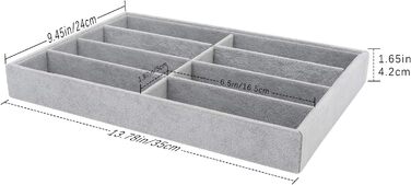 Організатор для зберігання окулярів Emibele, оксамитовий лоток для годинників та ювелірних виробів з 8 сітками для зберігання, шаф