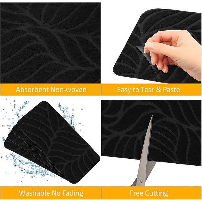 Самоклеючих килимків для сходів 76x20 см для дерев&39яних сходів - протиковзкий килимок для сходів - повстяні самоклеючі сходинки для використання всередині приміщень (чорні), 15