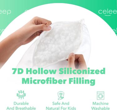 Дитяча подушка Celeep 2 - 33x46 см - Ідеальний розмір для дітей віком 2-5 років - М'яка, органічна бавовняна подушка для сну дітей