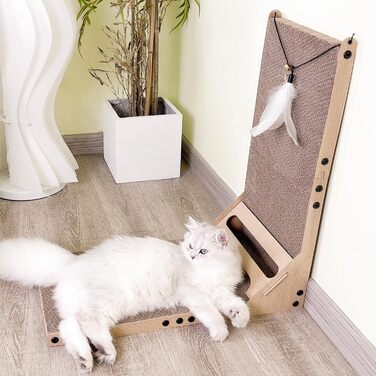 Когтеточка для котів Mora Pets, картонна когтеточка, збільшити, 59 см, когтеточки для котів, L-подібні когтеточки, високоякісні когтеточки з м&39ячиками, гофрований картон, когтеточки, меблі для котів, картонні когтеточки, розмір