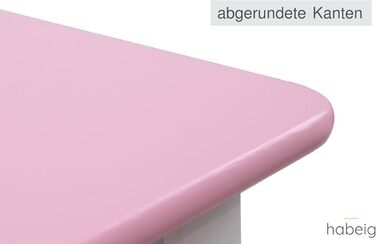 Дитячий стіл та 2 стільці habeig, дитяча група сидінь, комплект дитячих меблів, табурет, письмовий стіл, комплект столу та стільців, дитяча кімната, 60x50x50 см (рожевий/білий)