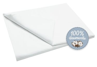 Простирадло або ковдра ZOLLNER на літо готельної якості - бавовна - приблизно 240x290 см - біла - без гумки 240 x 290 см Біла