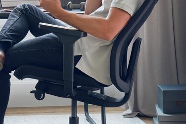 Ергономічне офісне крісло, сітчаста мембрана, антрацит, регульована висота Антрацит Базовий, 2