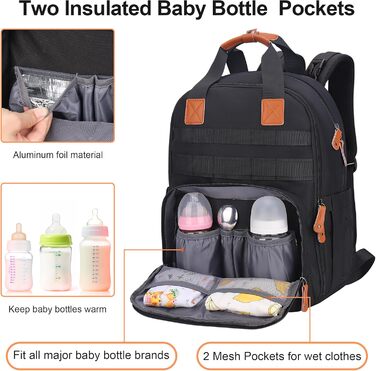 Пеленальний мішок, пеленальний рюкзак Великий рюкзак зі знімною сумкою для тіла та ремінцями для коляски, сумка для пелюшок для ма