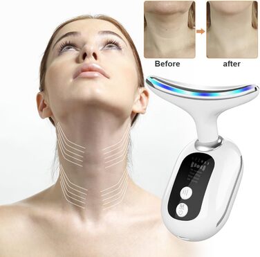 Масажер для обличчя з 4 режимами, 45 Heat V Face Beauty Meter Масажер для шиї обличчя, електричний тренажер для підборіддя для боротьби зі зморшками та старінням видалення прищів Глибоке очищення догляду за обличчям Delphine