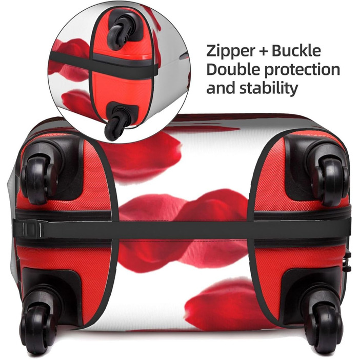 Чохол для валізи JCAKES у формі серця з квітковим візерунком, захисний чохол, захист багажу, можливість персоналізації, білий, розмір 90