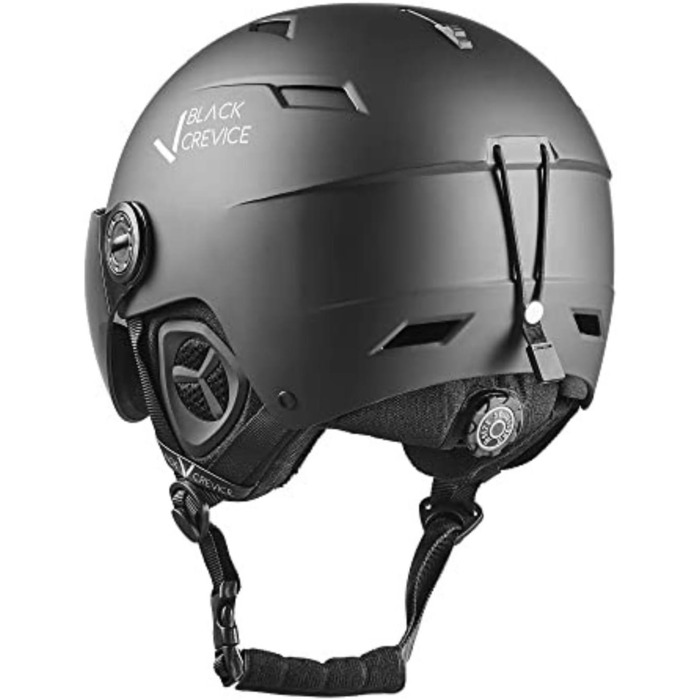 Лижний шолом Kirchberg BLACK CREVICE з козирком та вентиляційними отворами - дихаючий шолом для чоловіків та жінок, чорний, розмір 1 M (54-57 см)