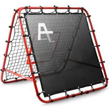 Двостороння сітка для відскоку, тренувальне обладнання для футбольних воріт, 100/120/180 см, регульована мішень для відскоку футбольних воріт для дитячих ігор, навчальне та тренувальне обладнання, регульовані портативні спортивні сітки для саду, червоні, 