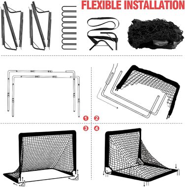 Футбольні ворота для саду, дитячі ворота тренувальний футбольний набір з висувним 2-предметним складаним набором для ігор у приміщенні/на вулиці для дітей Включає футбольний м&39яч розміру 3, конуси та насос для м&39яча