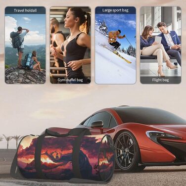 Спортивна сумка, дорожня сумка, сумка для подорожей, з принтом Ялинка, сумка на нічліг, чорна, універсальний розмір