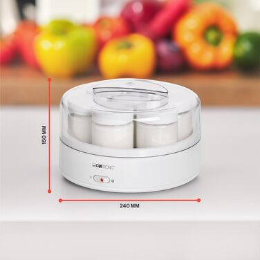 Йогуртниця Clatronic з 7 порційними баночками йогуртниця до 1,1 л йогурту, кварку та вершкового сиру йогуртниця для швидкого та ле