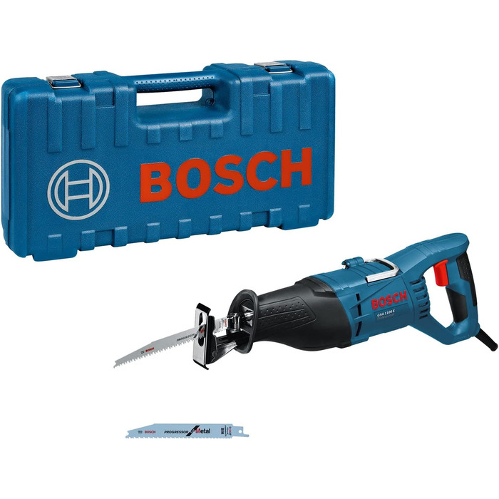 Професійна пила Bosch GSA 1100 E (потужність 1100 Вт, у комплекті 1 пиляльне полотно S 2345 X для дерева, 1 пиляльне полотно S 123