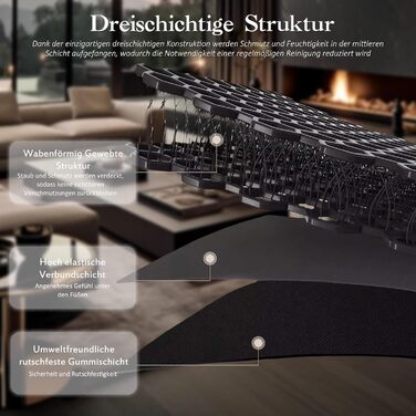 Килимок для дверей 45x65 см, Килимок для миття, Нековзний килимок для дверей, Килимок для дверей для приміщень, Нековзний килимок для вхідних зон