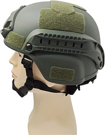 Тактичний шолом, захисний шолом у військовому стилі для страйкболу, пейнтболу, спорту на свіжому повітрі, гірського велоспорту, велоспорту, стрільби CQB, бойовий шолом, армійський зелений