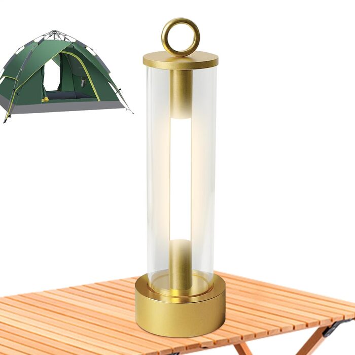 Ліхтар для кемпінгу - підвісний яскравий світлодіодний ліхтар з 3 режимами, портативний ліхтар ємністю 2000 мАг з USB-акумулятором для кемпінгу, до 18 годин - для дому, спальні, походів, скелелазіння, подорожей, патіо, балкону, золотий