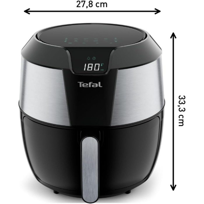Аерофритюрниця Tefal Easy Fry XXL 5,6 л, EY701 XXL повітряний фритюр, 8 програм, нержавіюча сталь