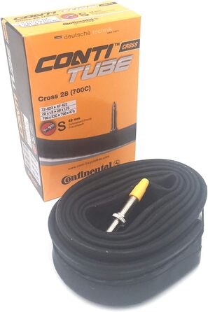 Камера велосипедна Continental Cross 28 (700x32-42c), Presta (французький ніпель), 42 мм, чорна