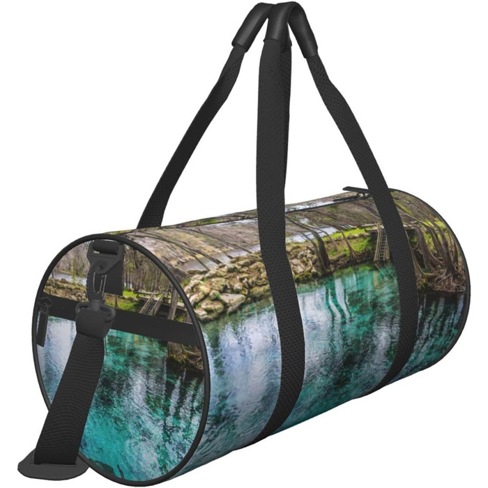 Спортивна сумка для подорожей, малюнок Флорида Спрінгс, Чорна, Універсальний розмір, Дорожня сумка