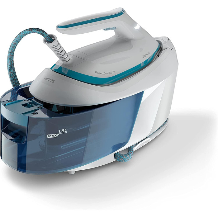 Парогенератор Philips серії PerfectCare 6000 - 2400 Вт, подача пари 500 г, тиск 6,5 бар, технологія OptimalTEMP, резервуар 1,8 л,