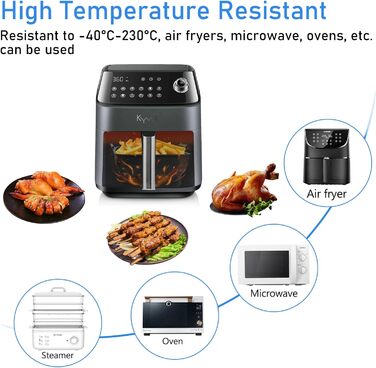 Набір аксесуарів для фритюрниці, аксесуари для фритюрниці з силіконовою формою 2 шт. XXL Силіконова форма для випічки Philips 6.2 л, COSORI 5.5 л/4.7 л, Cecotec 6 л зі щіткою для олії, кухонними щипцями та 2 силіконовими рукавичками
