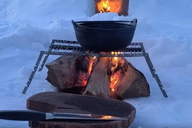 Кемпінговий гриль Bitty Big Q з нержавіючої сталі 316, ультракомпактний, портативний, легкий