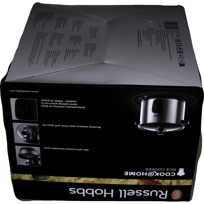 Рисоварка Russell Hobbs 1,8 л в комплекті з пароваркою (функція підтримки тепла, каструля з антипригарним покриттям, ложка для рис