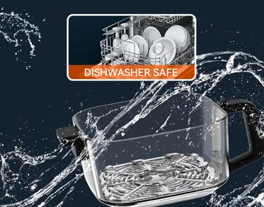 Фритюрниця KHF-550, 5,5 літрів, 1 200 Вт, сенсорний дисплей, скляний кошик для смаження без покриття, фритюрниця з щипцями та силіконовою підставкою (стандартна версія KHF-550)