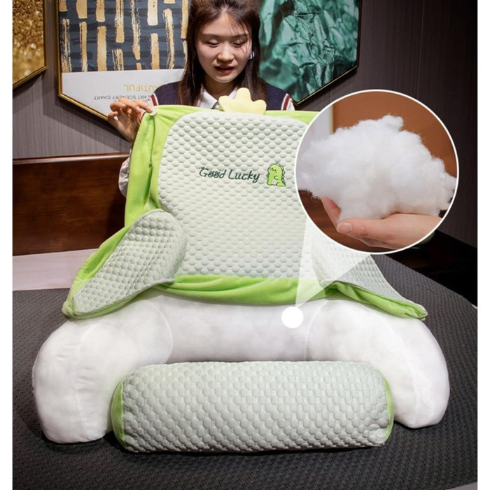 Подушка для читання, 60 x 40 см, м&39яка плюшева подушка для спини, ліжко, мила подушка для читання з тваринами для дітей та дорослих, багатофункціональна подушка для спинки дивана, для ігор, перегляду телевізора, розслаблюючий стиль 1