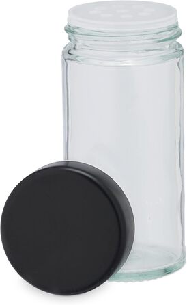 Карусель для спецій Relaxdays з 20 баночками для спецій, включаючи вставку-шейкер, обертова, багаторазова підставка для спецій для кухні, чорна