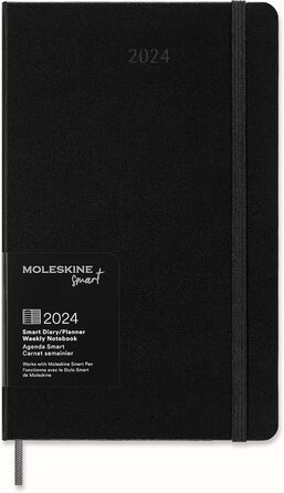 Розумний календар Moleskine на 2024 рік для розумної системи письма, великий /A5, чорний