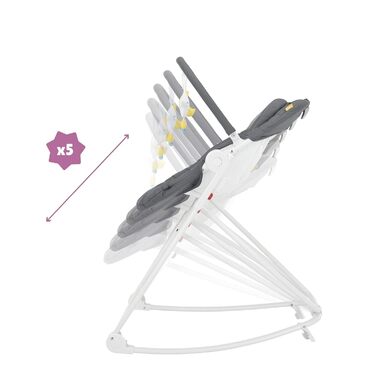 Дитяче крісло-батут і стільчик для годування, 5-позиційне регулювання висоти, можна використовувати з народження